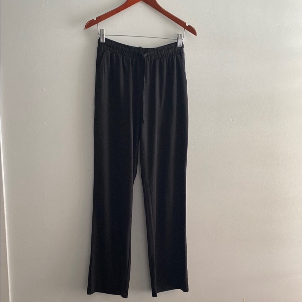Soft rib wide-leg pant